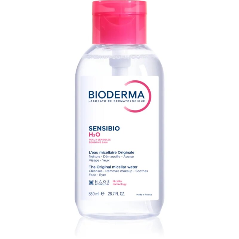 Bioderma Sensibio H2O micelarna voda za občutljivo kožo z dozirno pumpico 850 ml