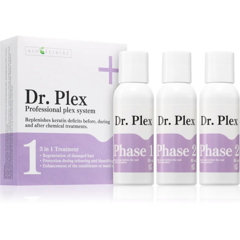 Bioélixire Dr. Plex obnovitvena kura za poškodovane lase 3x50 ml