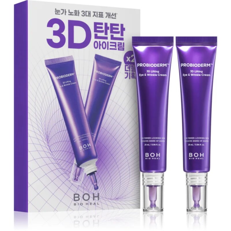 BIOHEAL BOH Probioderm 3D Lifting Eye & Wrinkle Cream koncentrirana krema za okolico oči proti znakom staranja DUO paket 2x25 ml