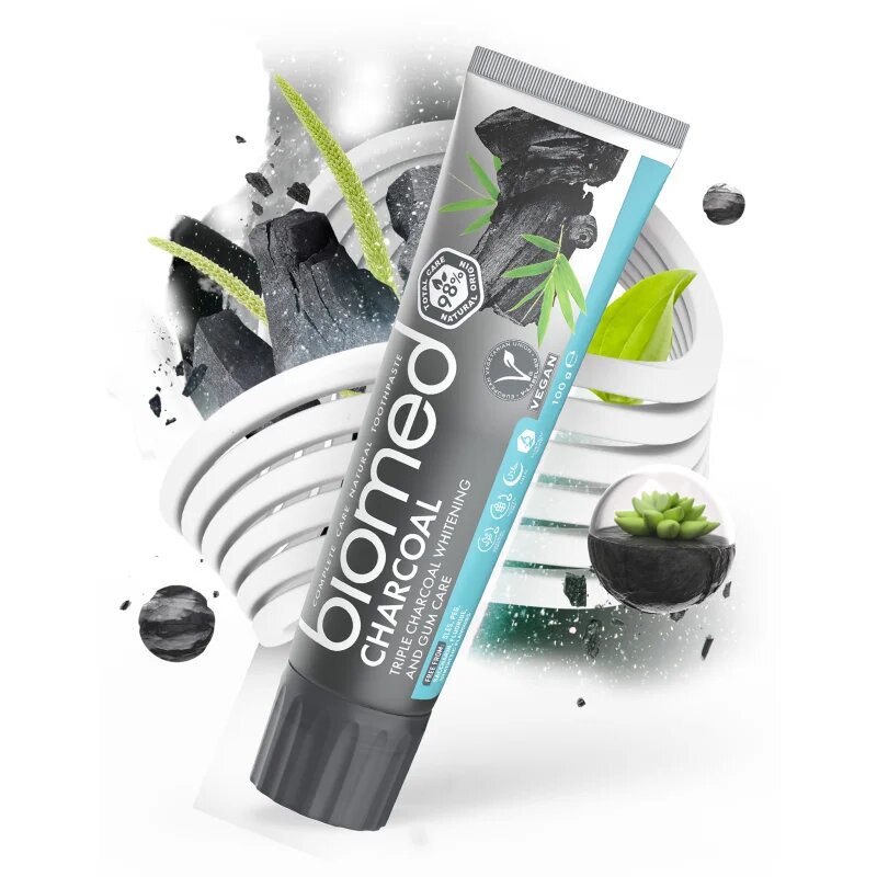 Biomed Charcoal zobna pasta za beljenje zob z aktivnim ogljem 100 g