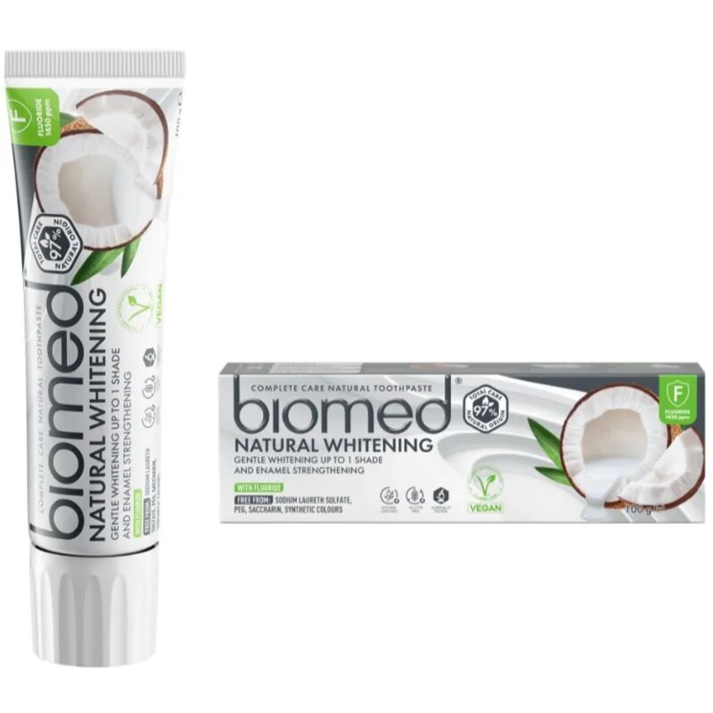 Biomed Natural Whitening zobna pasta za beljenje zob 100 g