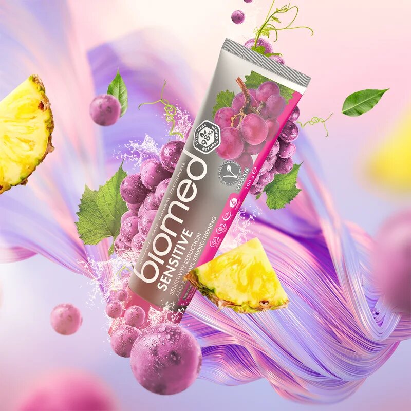 Biomed Sensitive bioaktivna zobna pasta za zmanjšanje občutljivosti zob in zdrave dlesni 100 g