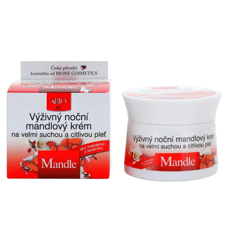 Bione Cosmetics Almonds hranilna nočna krema za zelo suho in občutljivo kožo 51 ml