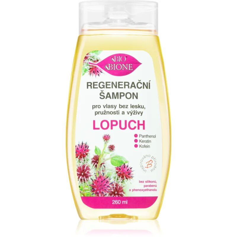 Bione Cosmetics Burdock regeneracijski šampon za sijaj in mehkobo las 260 ml