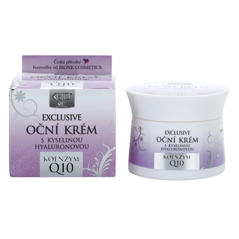 Bione Cosmetics Exclusive Q10 krema za predel okoli oči s hialuronsko kislino 51 ml
