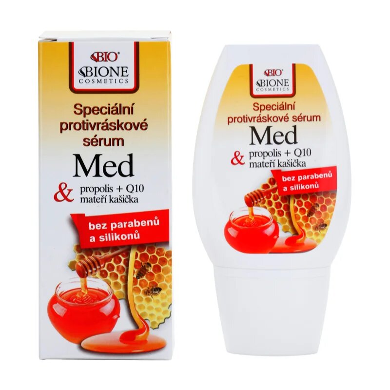 Bione Cosmetics Honey + Q10 posebni serum proti gubam 40 ml