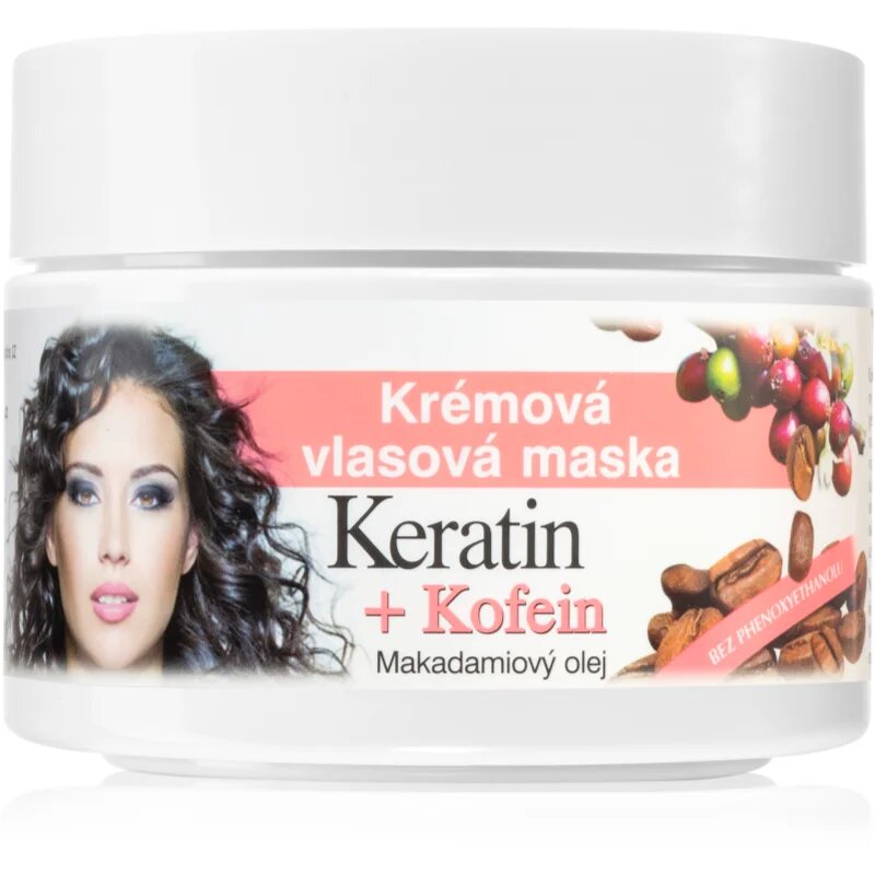 Bione Cosmetics Keratin + Caffeine kremasta maska za lase 260 ml
