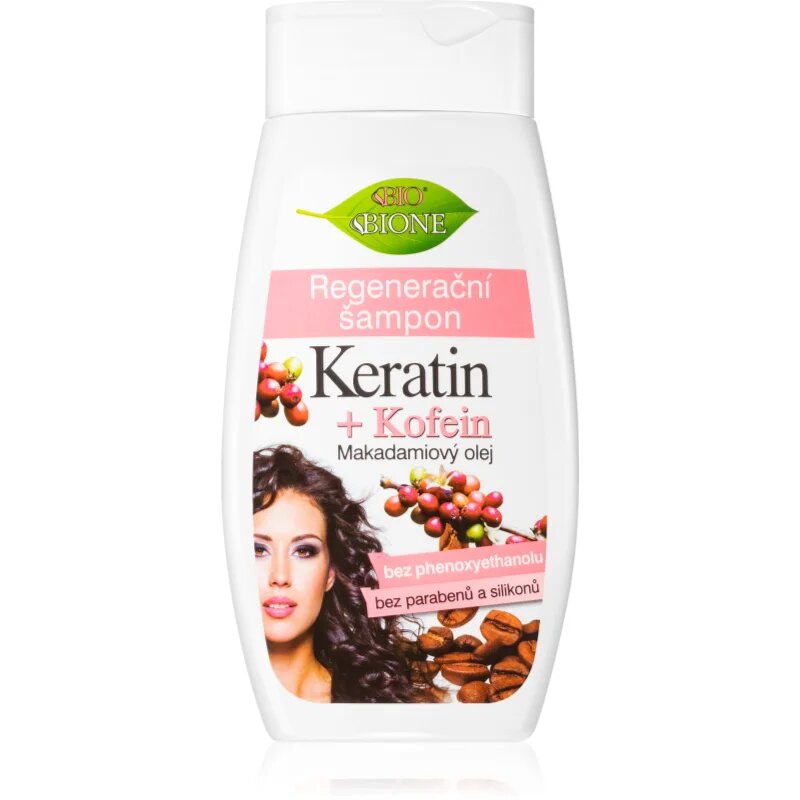Bione Cosmetics Keratin + Caffeine regeneracijski šampon 260 ml