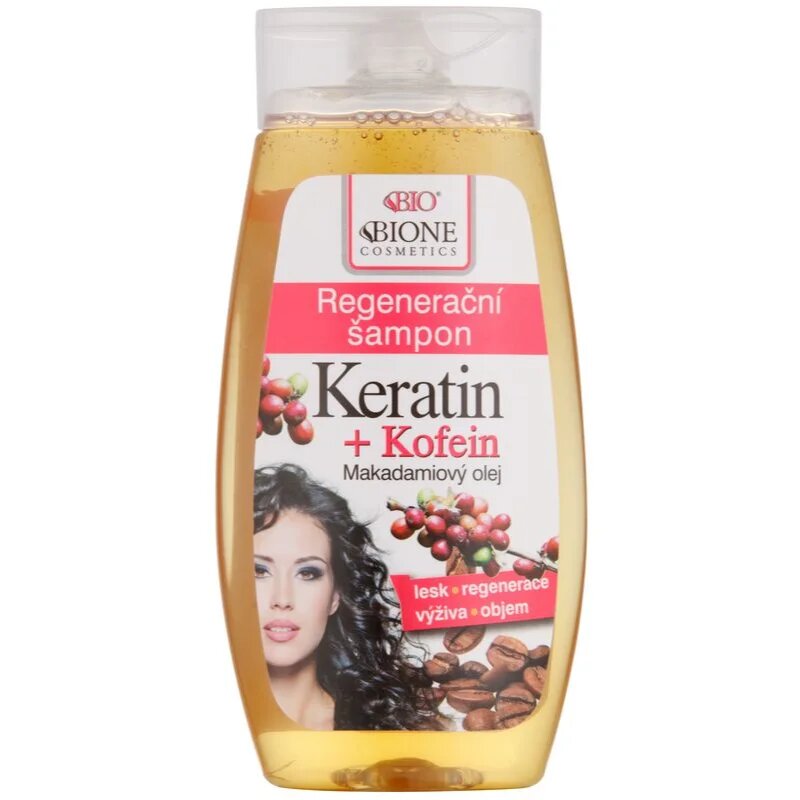 Bione Cosmetics Keratin + Caffeine regeneracijski šampon 260 ml