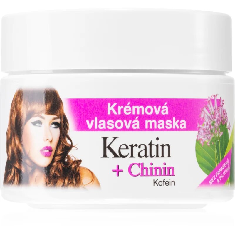Bione Cosmetics Keratin + Chinin kremasta maska za lase 260 ml