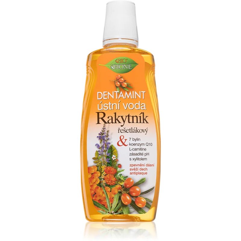 Bione Cosmetics Sea buckthorn ustna voda proti zobnim oblogam in za zdrave dlesni 500 ml