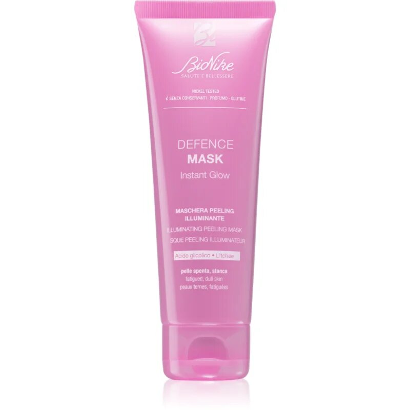 BioNike Defence Mask posvetlitvena piling maska za obraz za utrujeno kožo 75 ml