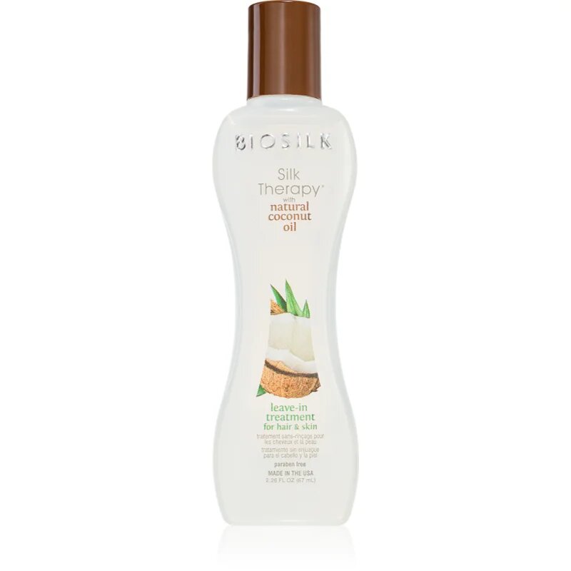 Biosilk Silk Therapy Natural Coconut Oil vlažilna nega brez spiranja za lase in telo 67 ml