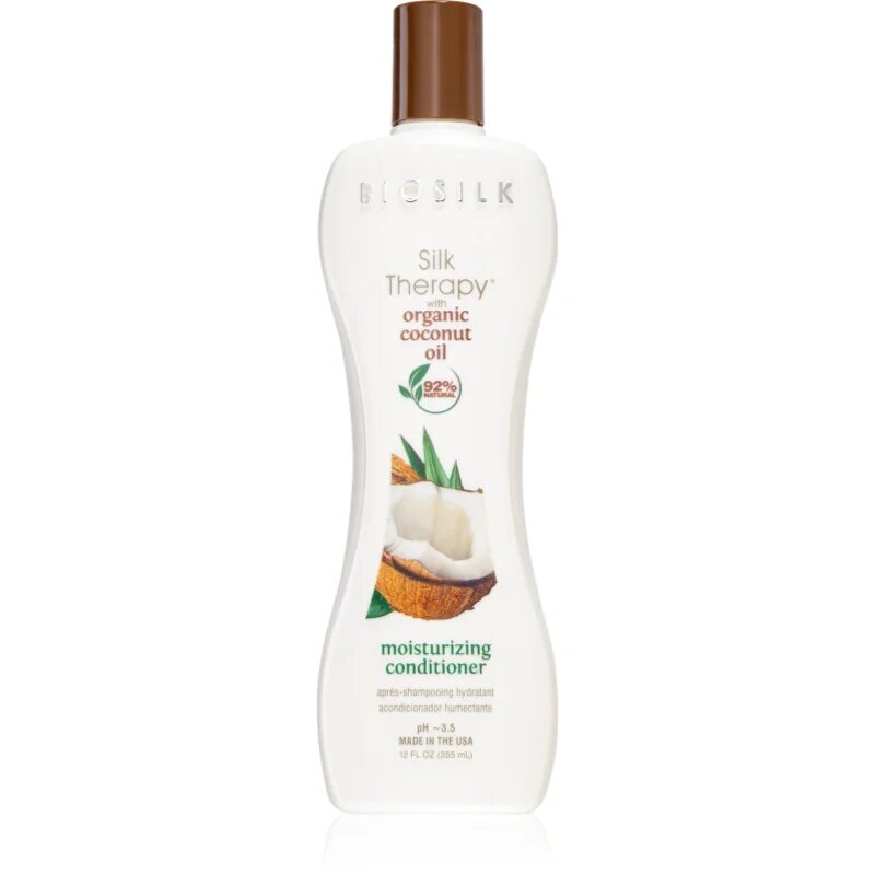 Biosilk Silk Therapy Natural Coconut Oil vlažilni balzam s kokosovim oljem 355 ml