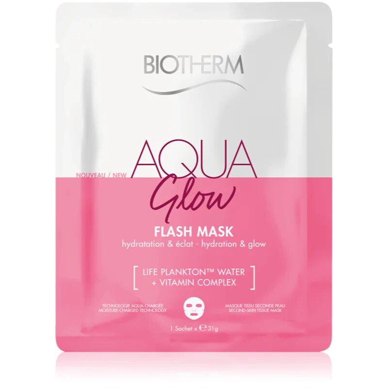 Biotherm Aqua Glow Flash Mask maska iz platna 31 g