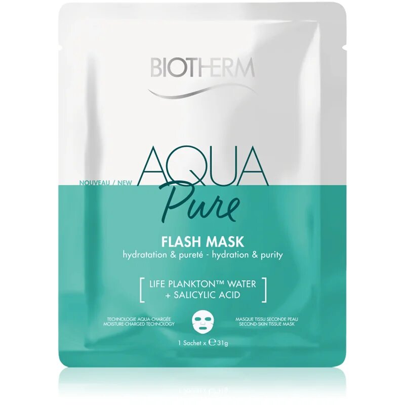 Biotherm Aqua Pure Flash Mask maska iz platna z vlažilnim učinkom za regeneracijo obraza 31 g