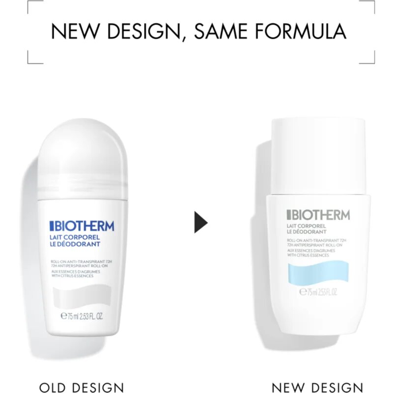 Biotherm Lait Corporel Le Déodorant antiperspirant roll-on brez parabenov 75 ml