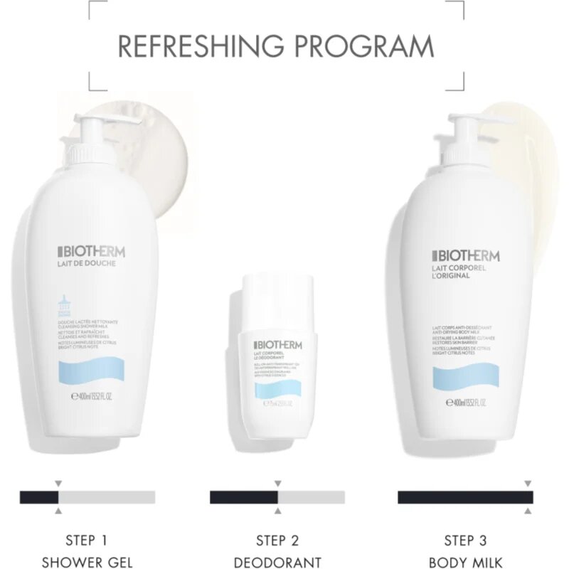 Biotherm Lait Corporel Le Déodorant antiperspirant roll-on brez parabenov 75 ml