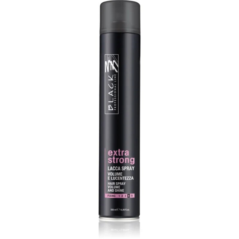 Black Professional Line Lacca Black Extra Strong Hair Spray lak za lase z ekstra močnim utrjevanjem za volumen in sijaj 500 ml