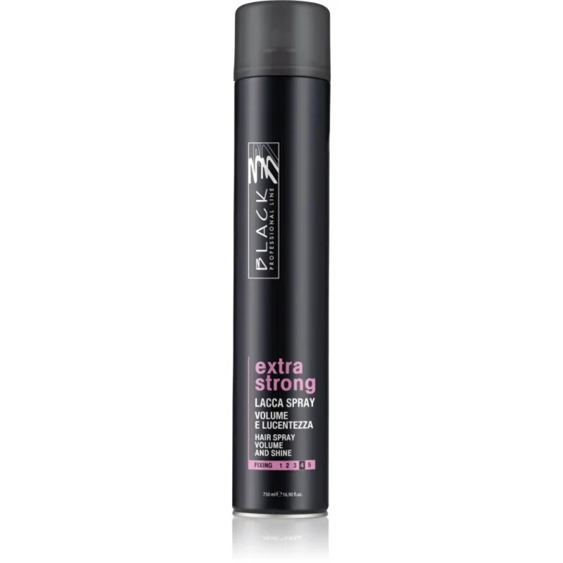 Black Professional Line Lacca Black Extra Strong Hair Spray lak za lase z ekstra močnim utrjevanjem za volumen in sijaj 750 ml