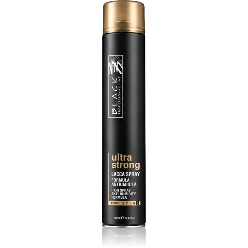 Black Professional Line Lacca Black Ultra Strong Hair Spray lak za lase z ekstra močnim utrjevanjem za volumen in sijaj 500 ml