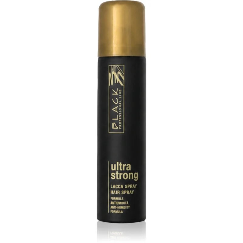 Black Professional Line Lacca Black Ultra Strong Hair Spray lak za lase z ekstra močnim utrjevanjem za volumen in sijaj 75 ml