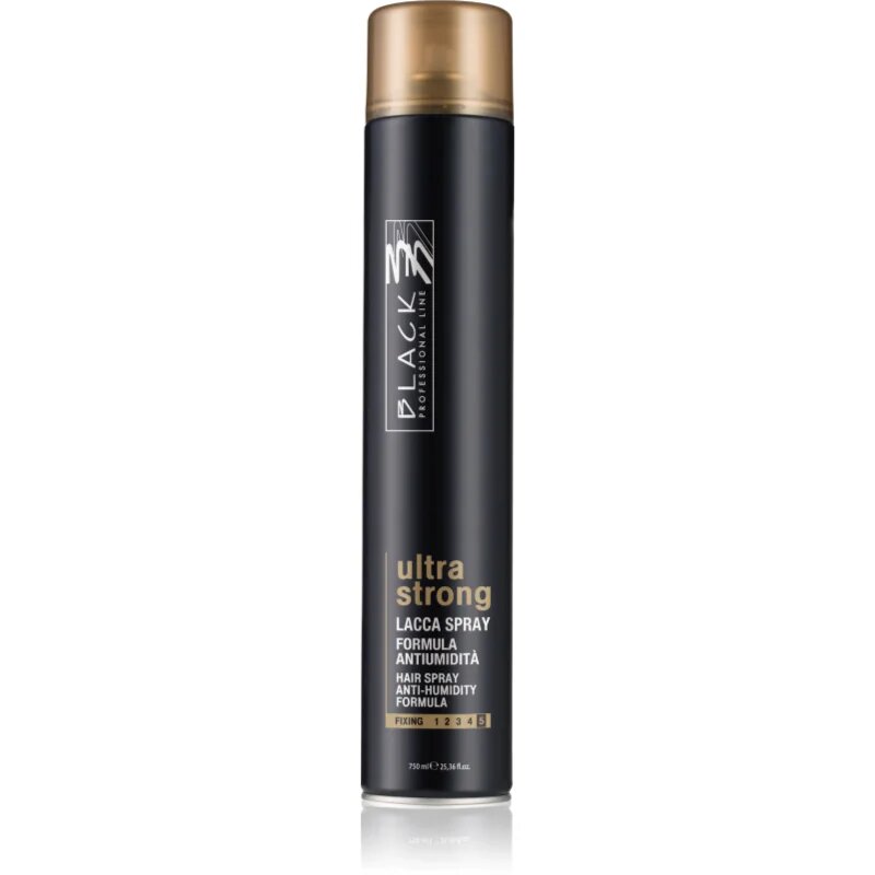 Black Professional Line Lacca Black Ultra Strong Hair Spray lak za lase z ekstra močnim utrjevanjem za volumen in sijaj 750 ml