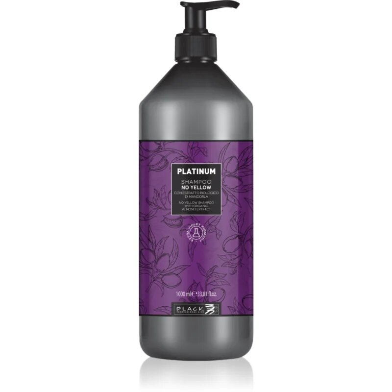 Black Professional Line Line Platinum No Yellow Shampoo šampon brez sulfatov za nevtralizacijo rumenih odtenkov 1000 ml