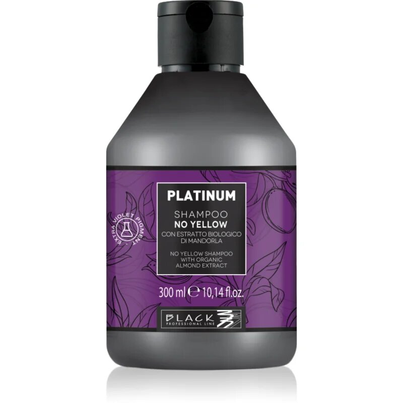 Black Professional Line Line Platinum No Yellow Shampoo šampon brez sulfatov za nevtralizacijo rumenih odtenkov 300 ml