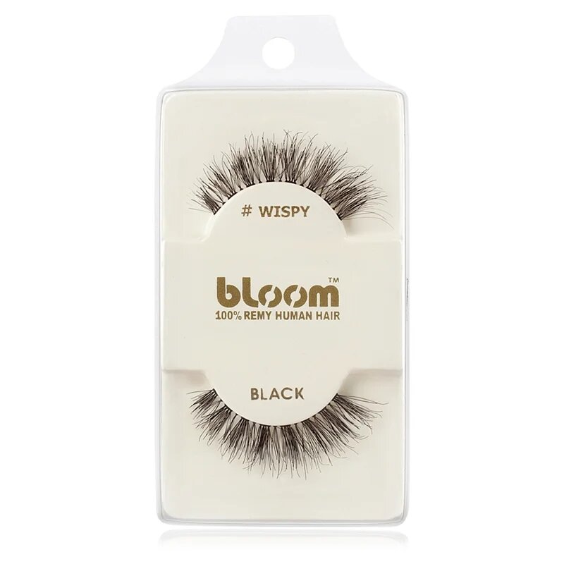 Bloom Natural lepilne trepalnice iz naravnih las (Wispy Black) 1 cm