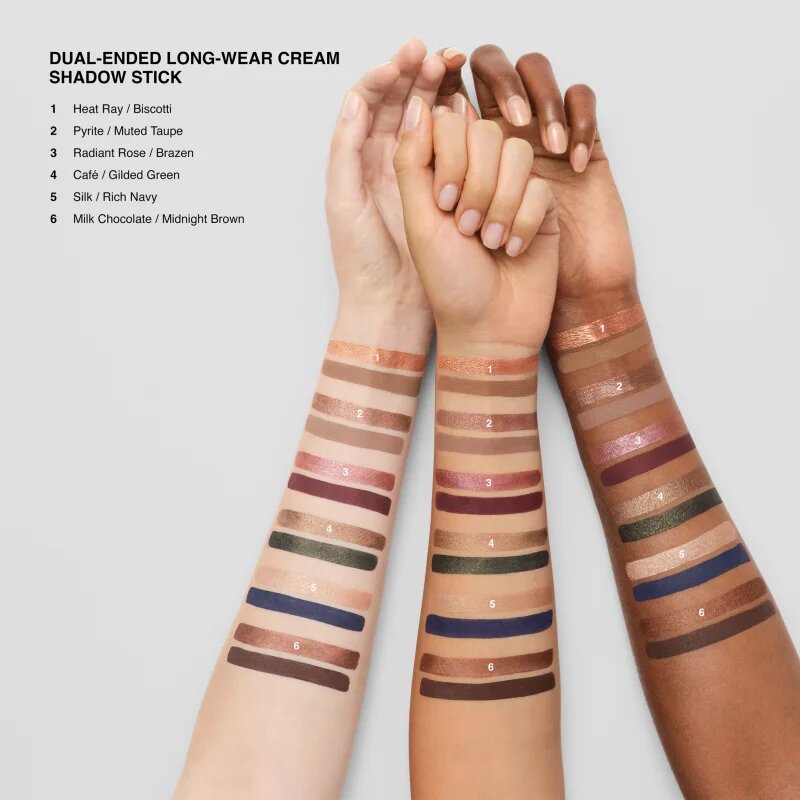 Bobbi Brown Long-Wear Dual-Ended Cream Shadow Stick senčila za oči v svičniku duo odtenek Pyrite / Muted Taupe 1.6 g