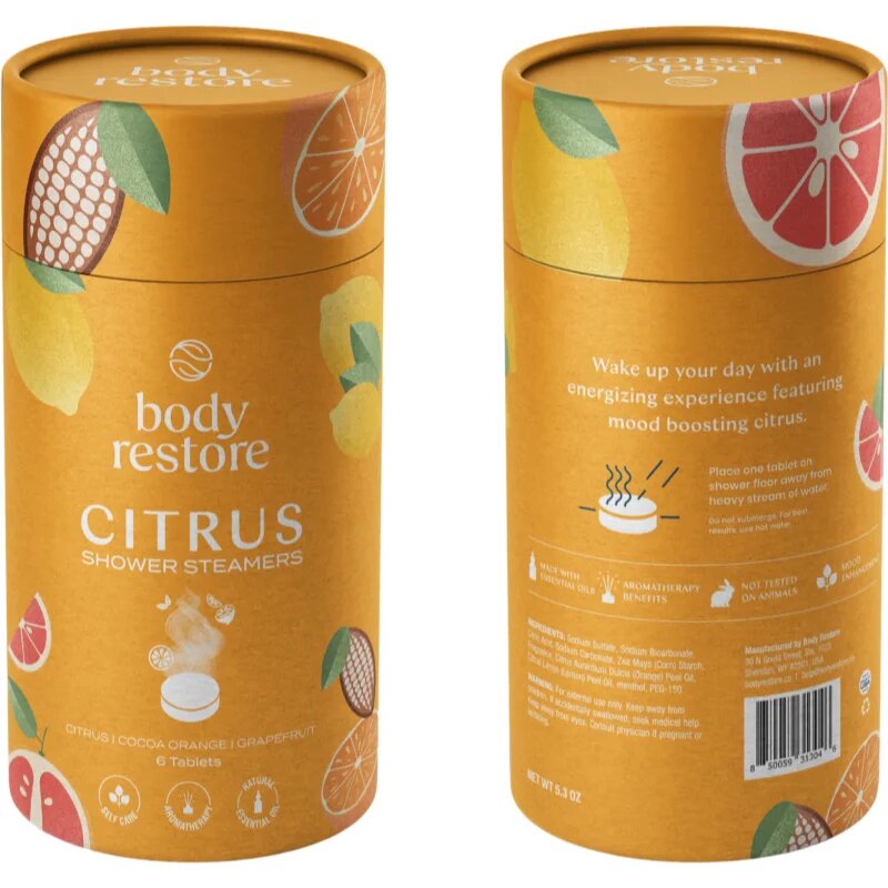 Body Restore Citrus Shower Steamers tablete za prho 6 kos