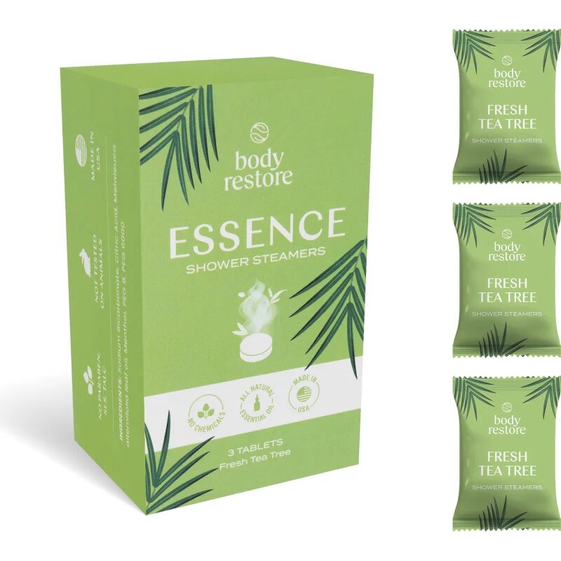 Body Restore Essence Shower Steamers tablete za prho dišave Fresh Tea Tree 3 kos
