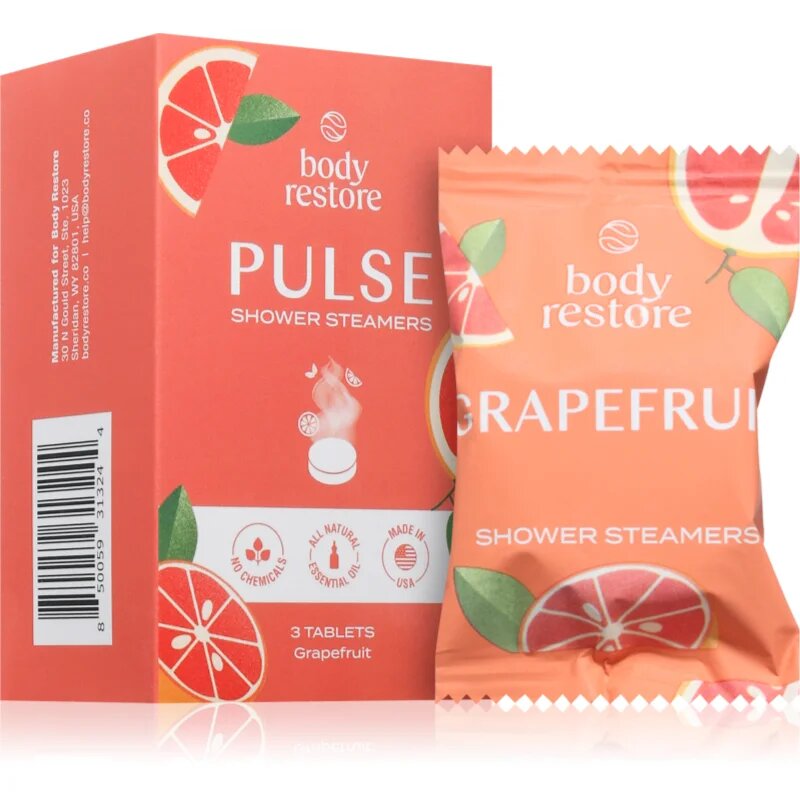 Body Restore Pulse Shower Steamers tablete za prho Grapefruit 3 kos