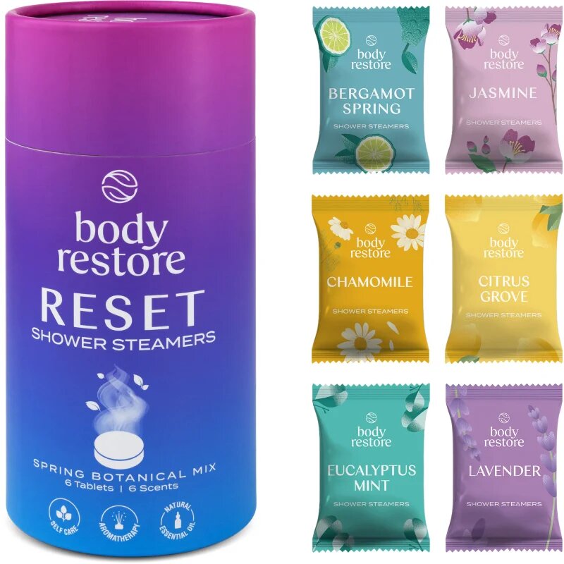 Body Restore Reset Shower Steamers tablete za prho dišave Spring Botanical Mix 6 kos