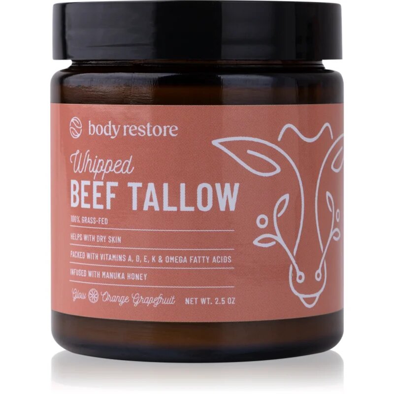 Body Restore Whipped Beef Tallow Balm Orange Grapefruit hranilna krema za telo brez dodanih dišav 71 g