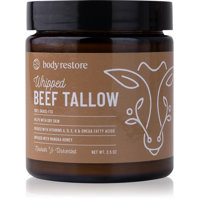 Body Restore Whipped Beef Tallow Balm Unscented hranilna krema za telo brez dodanih dišav 71 g