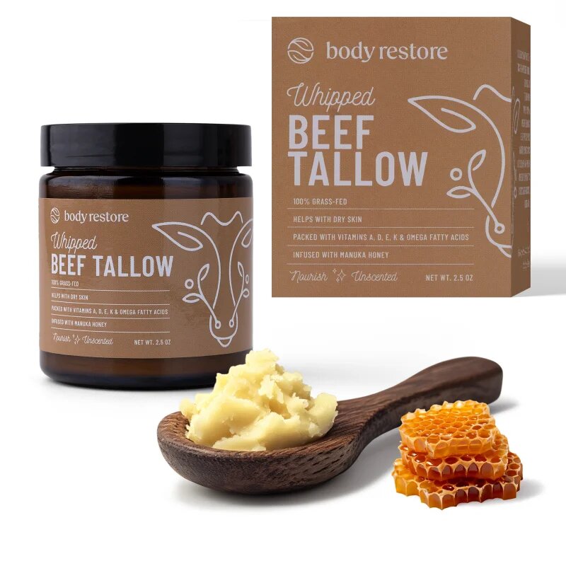 Body Restore Whipped Beef Tallow Balm Unscented hranilna krema za telo brez dodanih dišav 71 g