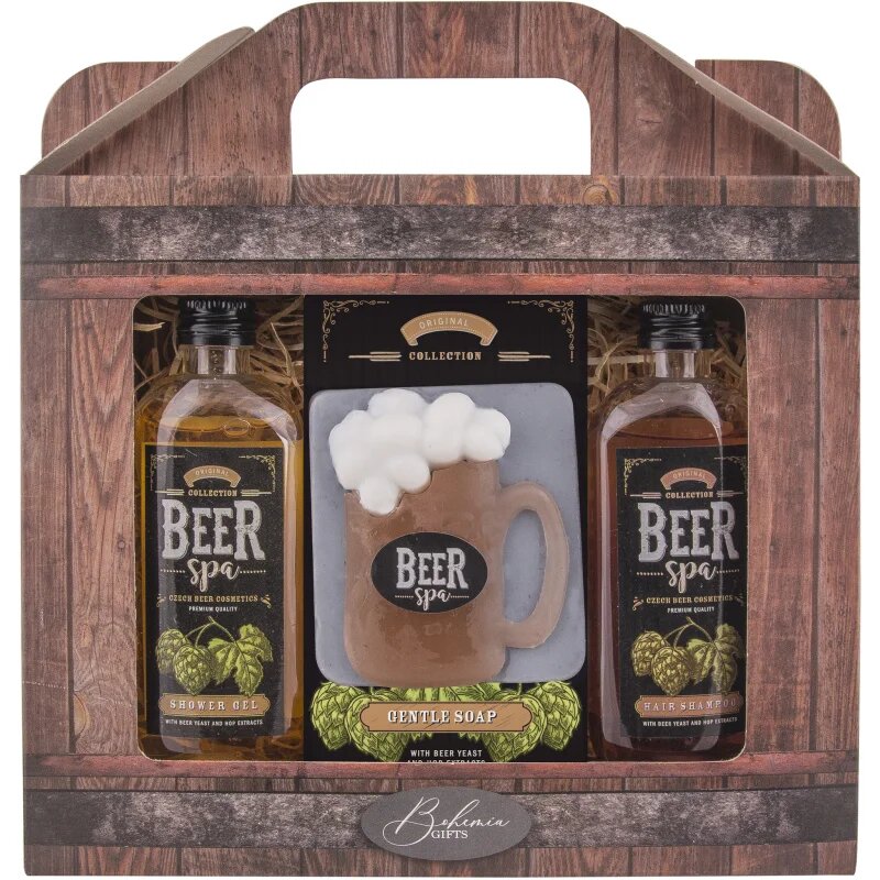 Bohemia Gifts Beer Spa darilni set za telo in lase za moške