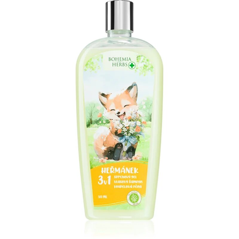 Bohemia Gifts Bohemia Herbs Chamomile peneča kopel in gel za umivanje za otroke 500 ml