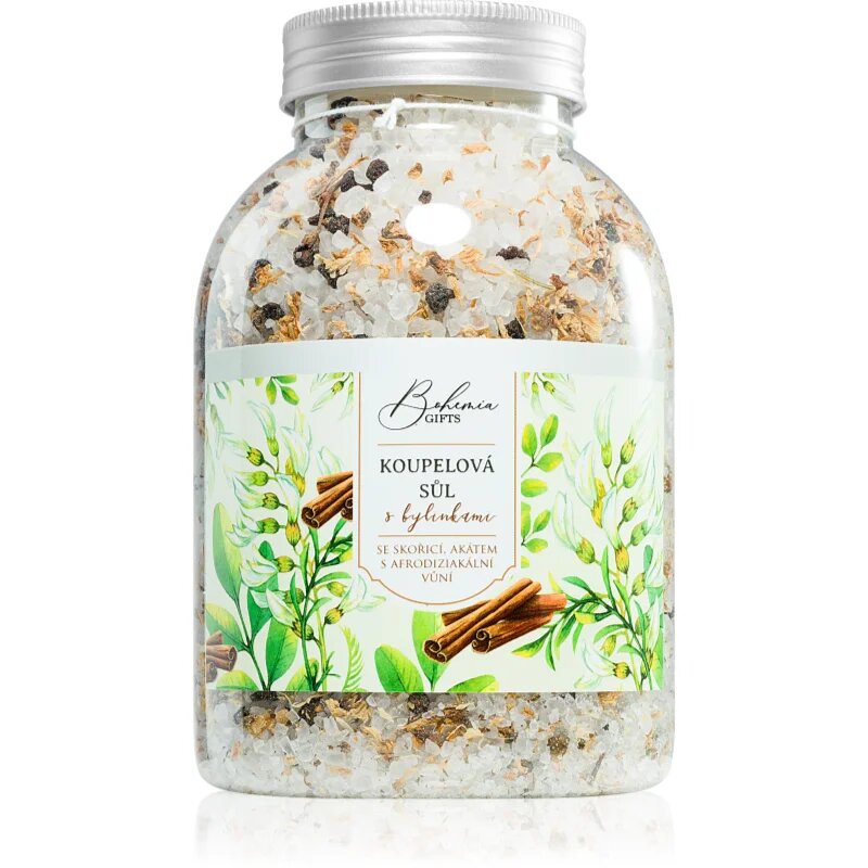Bohemia Gifts Bohemia Natur sol za kopel z zelišči za sprostitev notranje napetosti cimet in akacija 1200 g