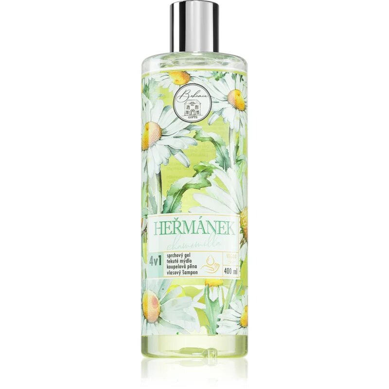 Bohemia Gifts Chamomile gel za umivanje za telo in lase 4 v 1 400 ml