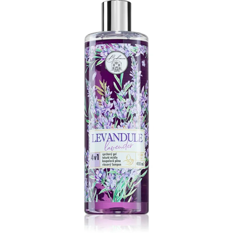 Bohemia Gifts Lavender gel za umivanje za telo in lase 4 v 1 400 ml