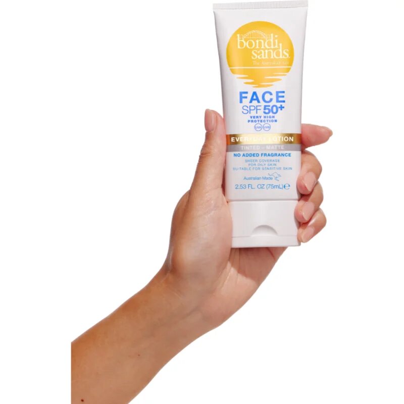 Bondi Sands SPF 50+ Everyday Face Lotion zaščitna tonirana krema za obraz za mat videz SPF 50+ 75 ml