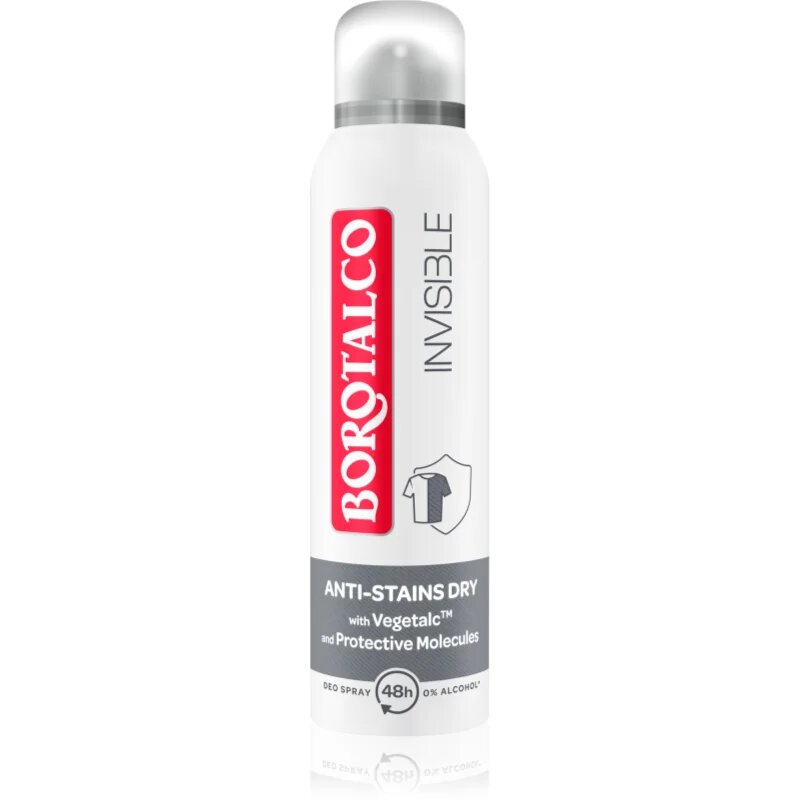 Borotalco Invisible deodorant v pršilu proti belim in rumenim madežem 150 ml