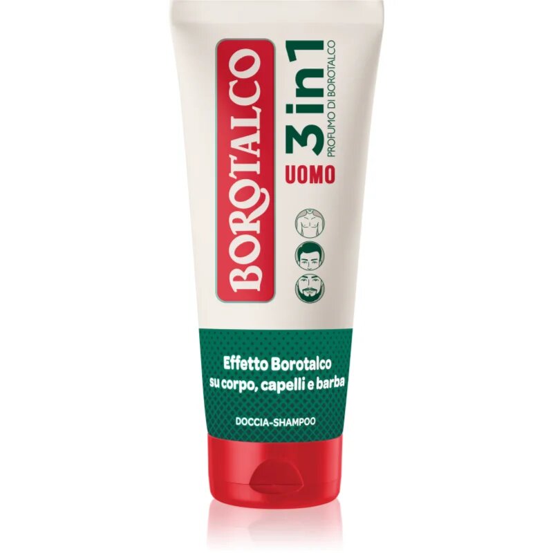 Borotalco MEN 3 in 1 gel za prhanje za moške za obraz telo in lase dišave Unique Scent of 200 ml