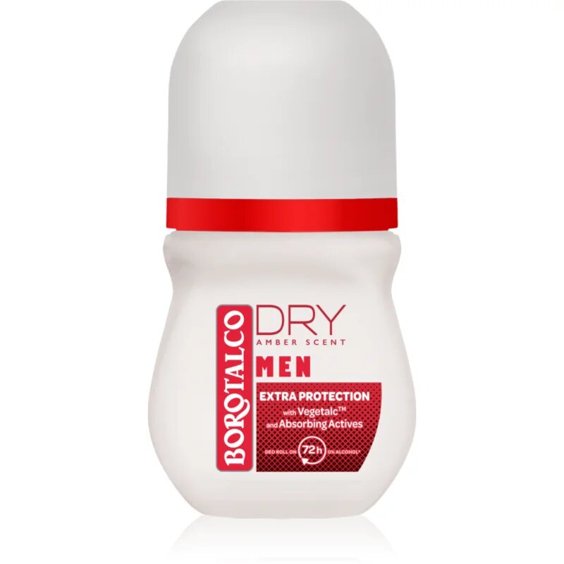 Borotalco MEN Dry deodorant roll-on 72 ur dišave Amber 50 ml