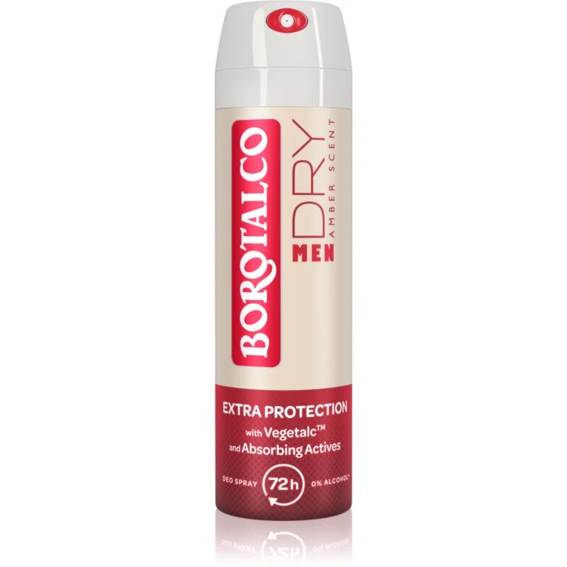 Borotalco MEN Dry deodorant v pršilu 72 ur dišave Amber 150 ml
