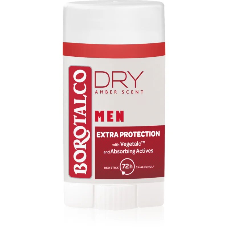 Borotalco MEN Dry trdi deodorant 72 ur za moške Amber Scent 40 ml