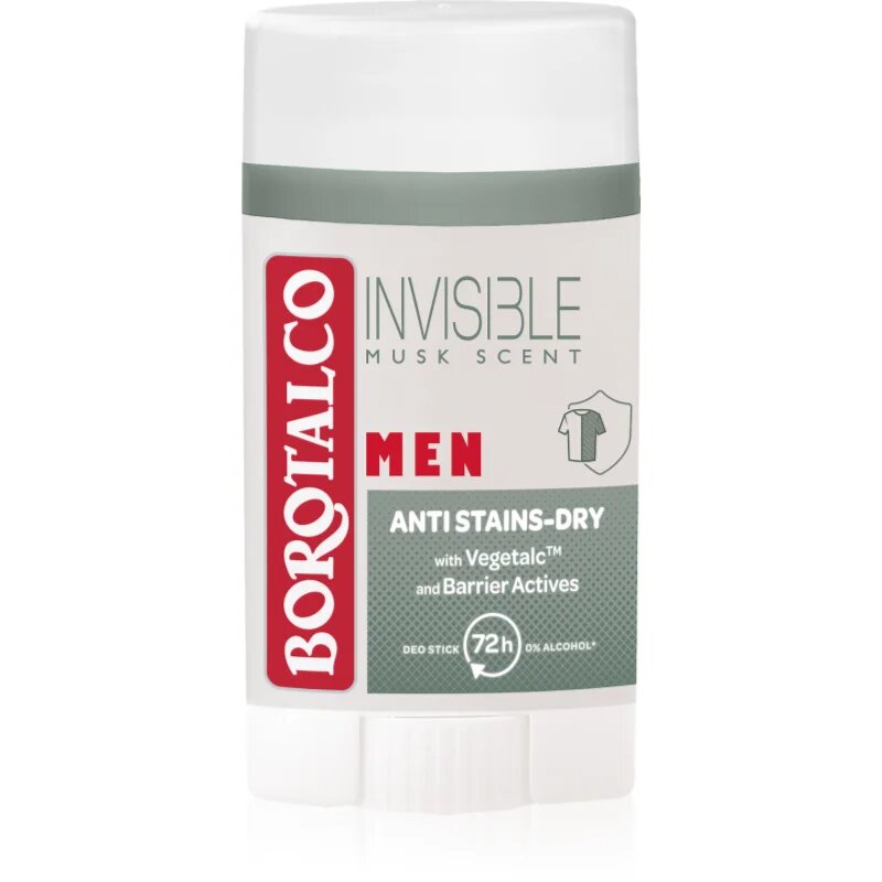 Borotalco MEN Invisible deodorant roll-on proti belim in rumenim madežem za moške dišave Musk Scent 40 ml